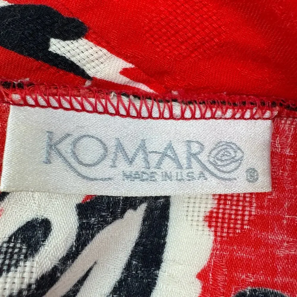 Komar Made In USA Vintage Cotton Floral Short Sleeve Robe Women's Size Large